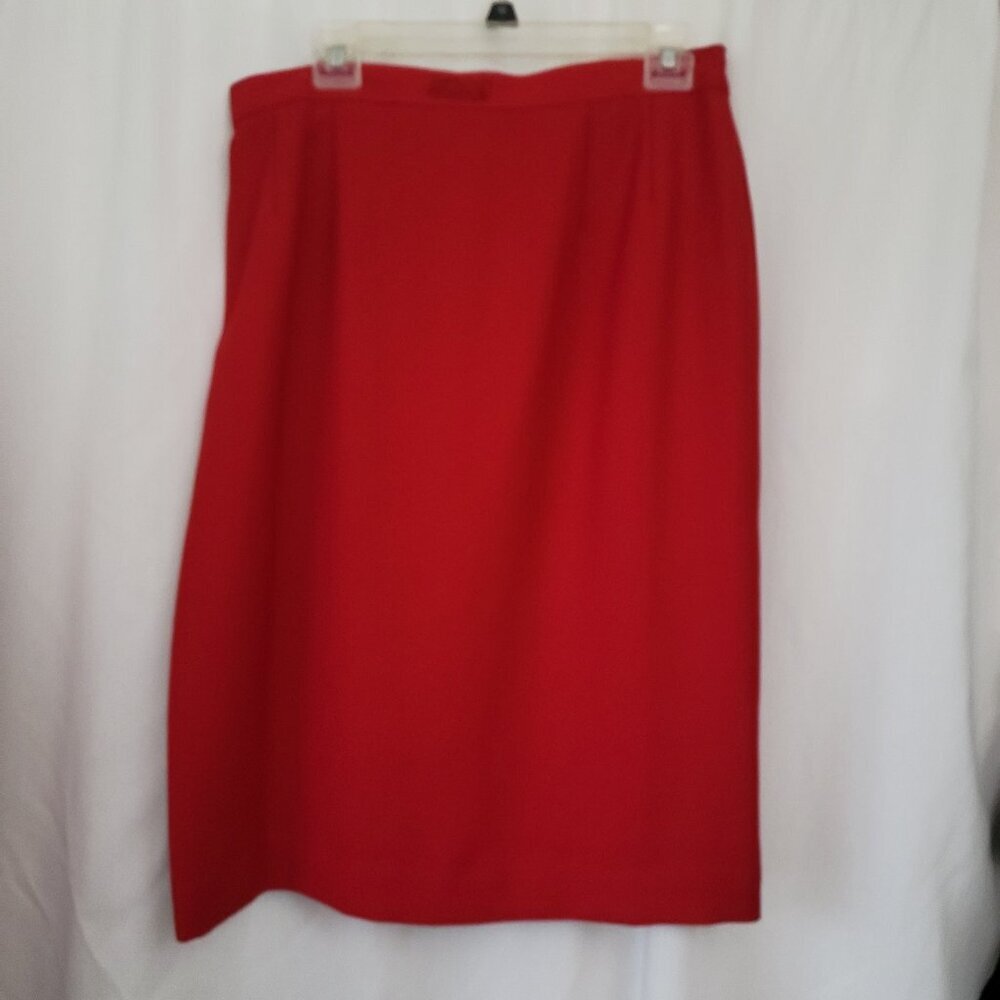 John Meyer Norwich 2 pc red suit blazer skirt 16 beaded retro chic career regal - Picture 5 of 14